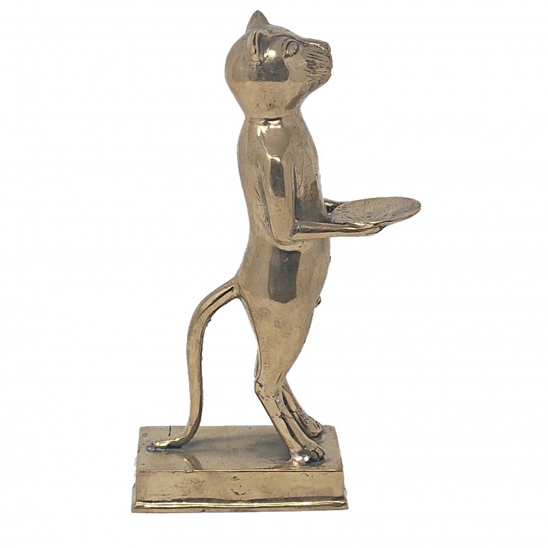 CAT TRAY BRASS GOLD COLORED - STATUES